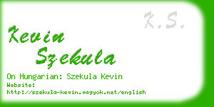 kevin szekula business card